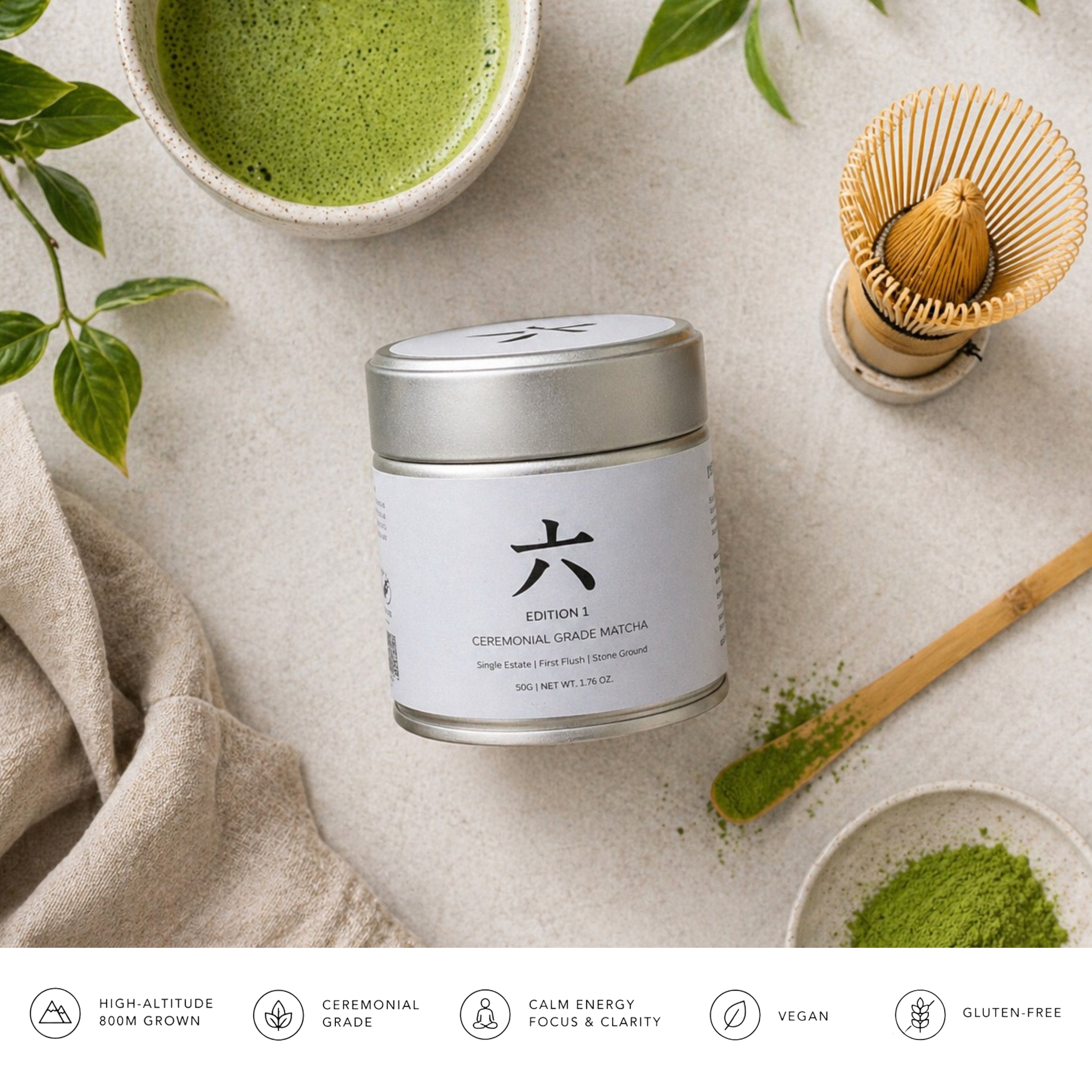 Ceremonial-Grade Matcha Powder – Tianmu Mountains (800m+) | Rokura